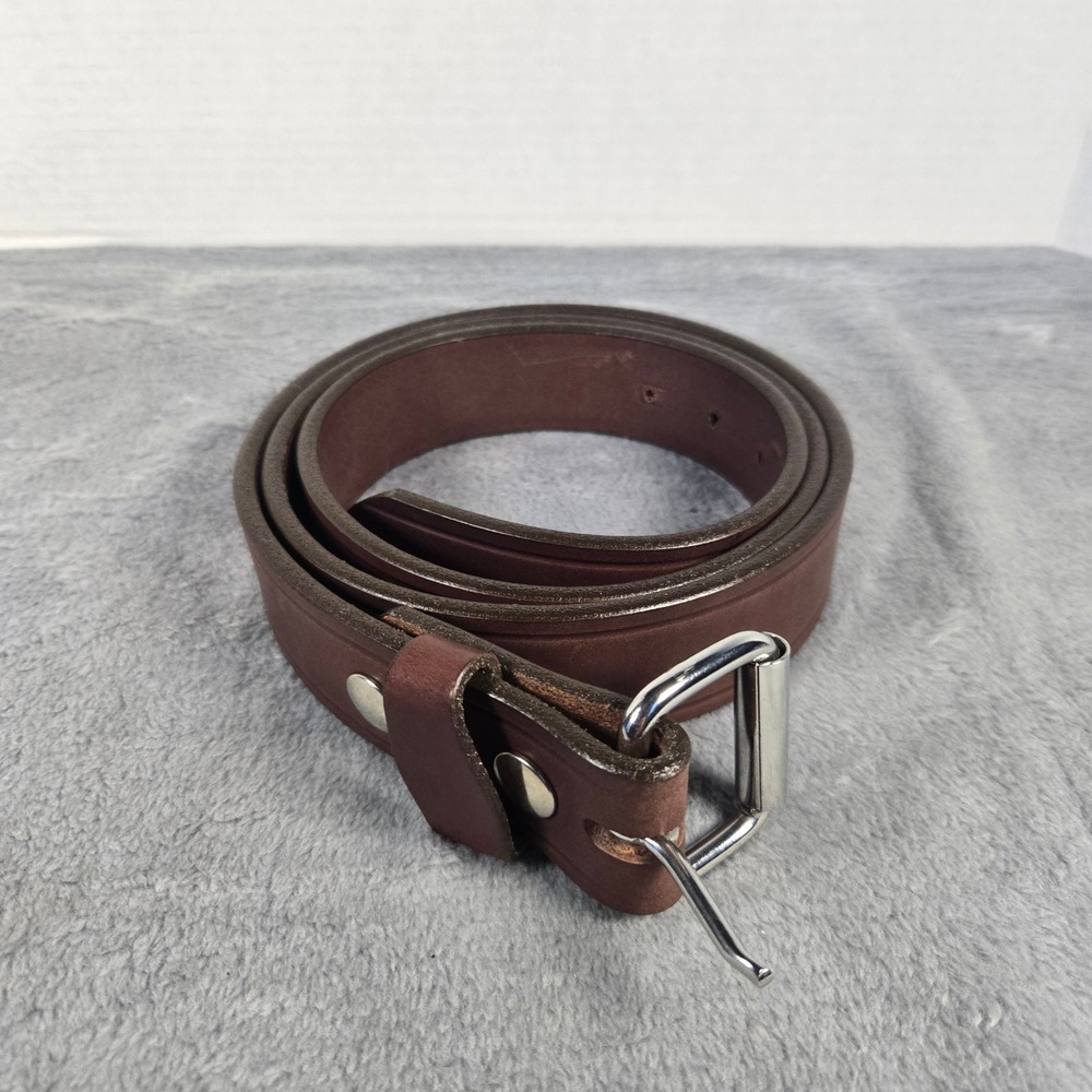 Brenneman's Leather Goods Mens Brown Leather Work Belt Size 50 Made in USA 780